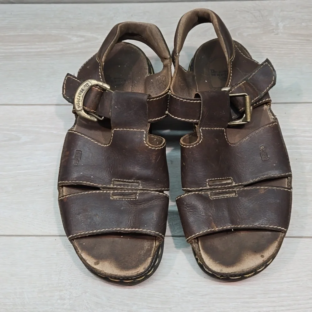 Vintage Doc Dr.Martens Mens Leather Fisher Chunky Tractor Sandals shoes sz US13